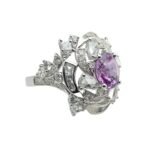 Original Design Interstellar Natural Untreated Purple Sapphire 18K Gold Diamond Ring