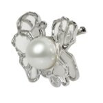Original Design Pearl Coast Australian South Sea Venus Pearl 18K White Gold Crystal Pendant/Brooch